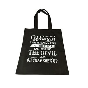 NEW canvas tote shoulder bag custom graphic handmade W 14 H 16 SH 11 inches